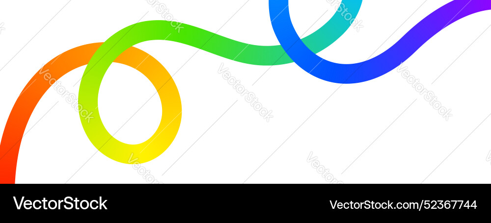 Wavy rainbow line with loops colorful dynamic Wavy rainbow line with loops colorful dynamic vector image