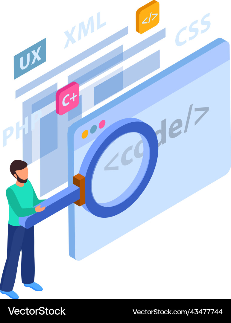 Web code search composition Web code search composition Vector Image
