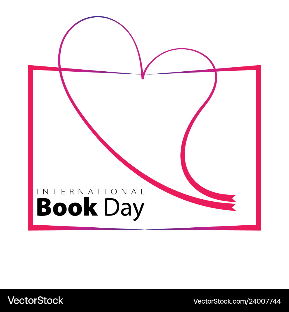World book day poster with open and bookmark World book day poster with open and bookmark Vector Image