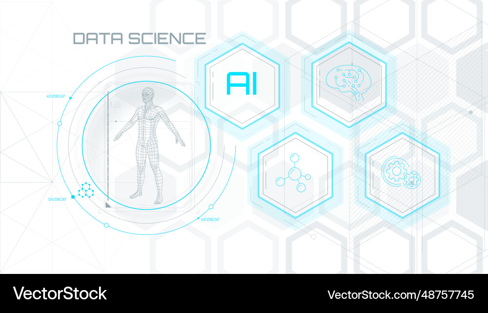 Artificial intelligence science and technology Artificial intelligence science and technology vector image