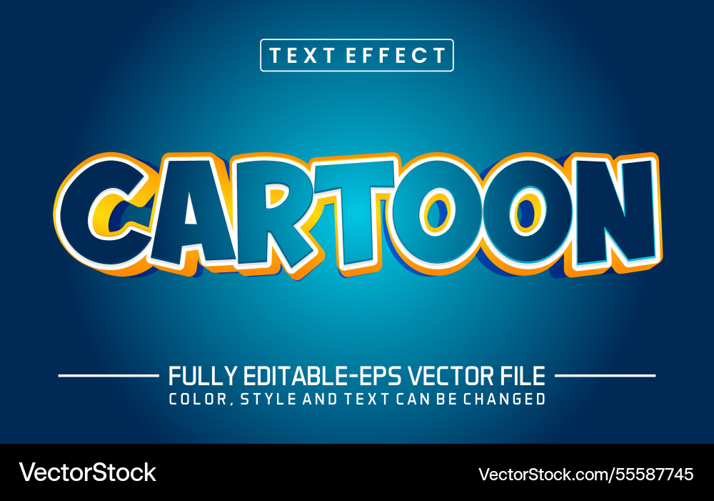 Cartoon font text effect editable Cartoon font text effect editable vector image