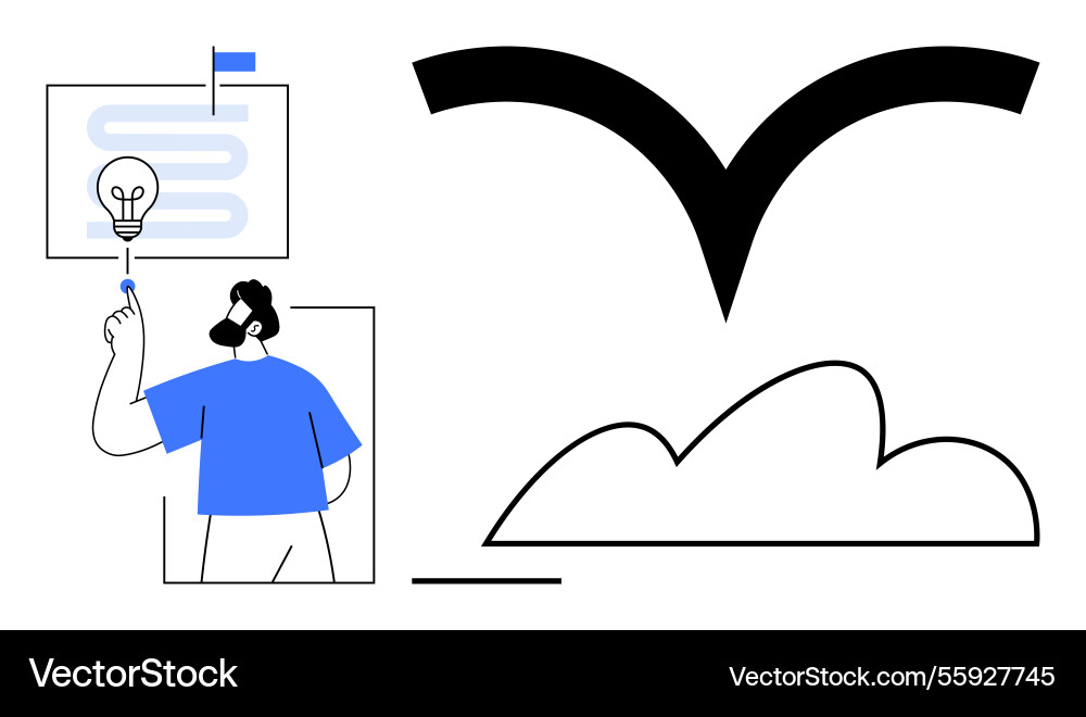 Creative thinker solving problem with inspiration Creative thinker solving problem with inspiration vector image