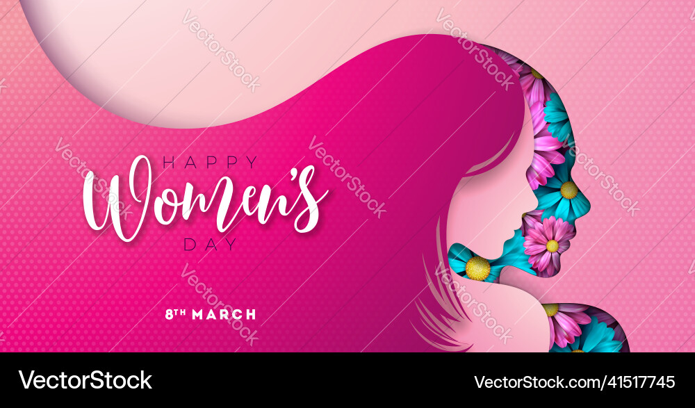 Happy womens day floral 8 march Happy womens day floral 8 march vector image