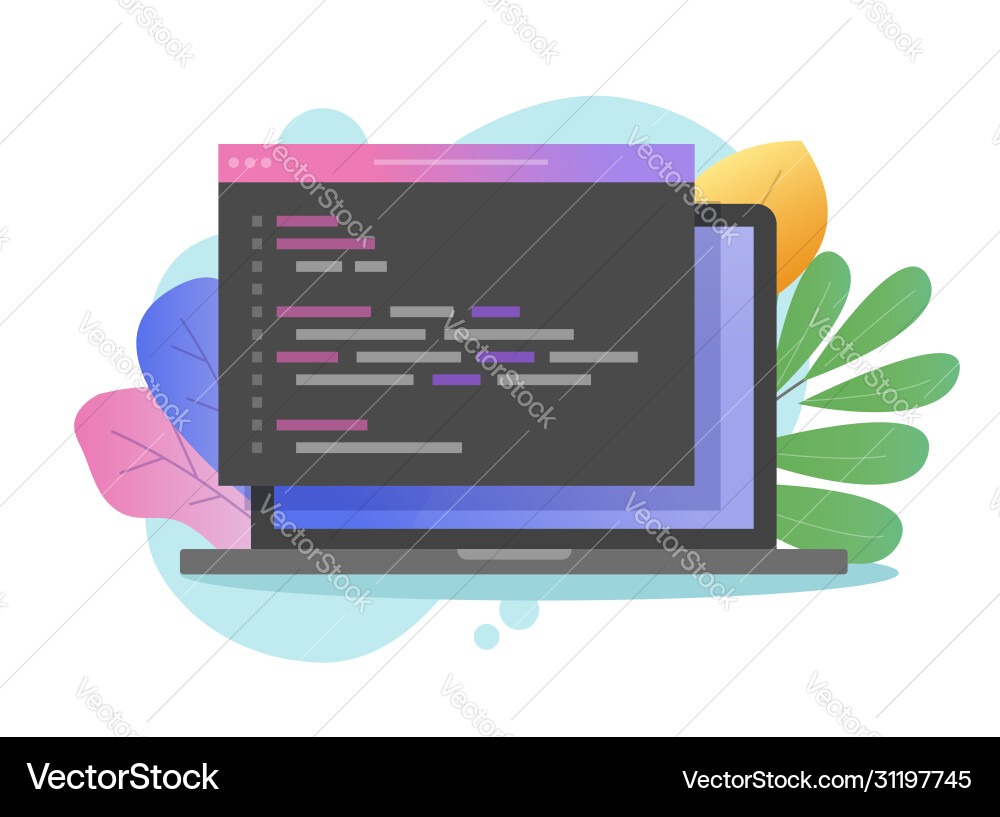 Programmieren von Javascript oder HTML-Code auf Laptop Programmieren von Javascript oder HTML-Code auf Laptop vektorbild