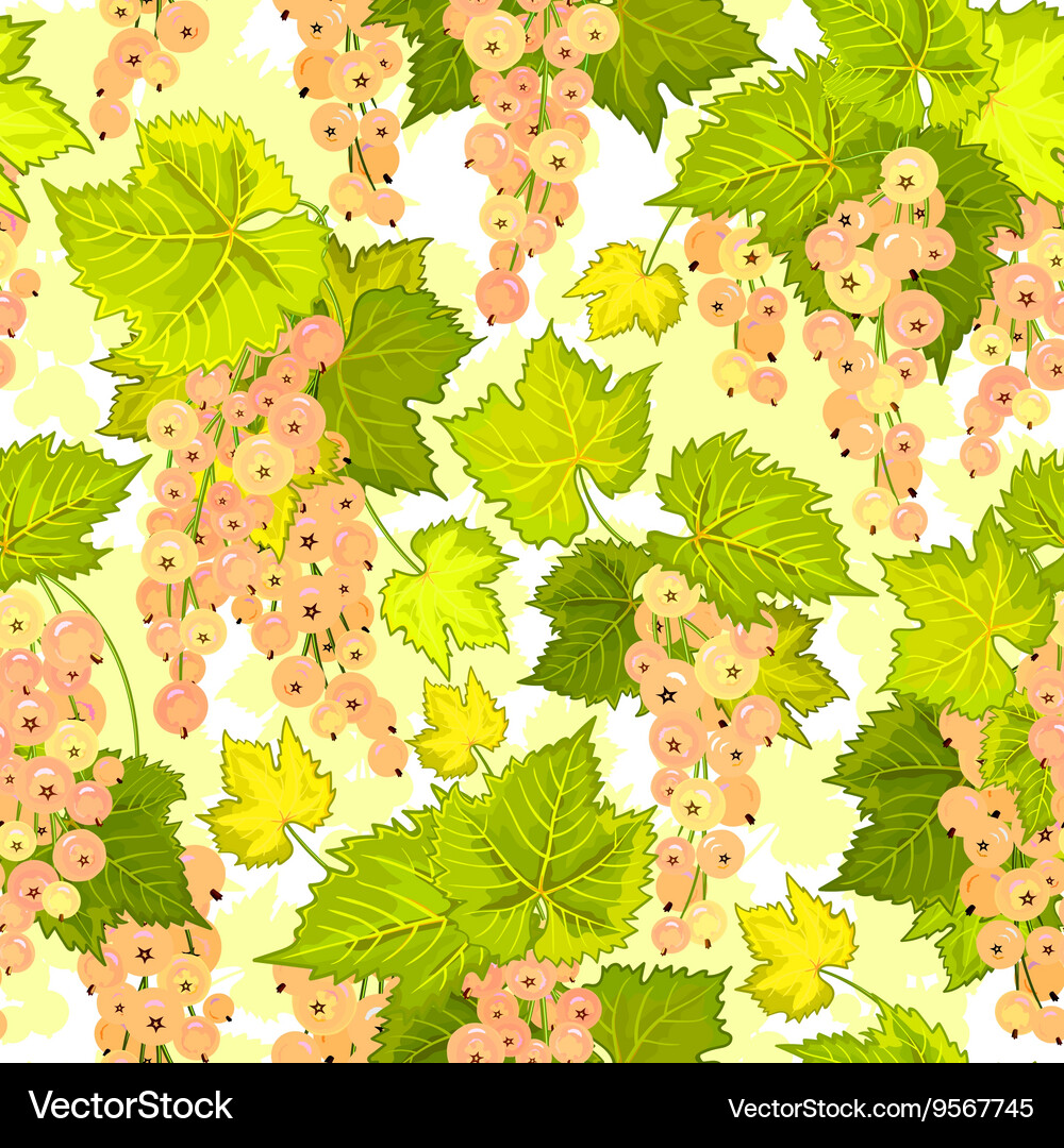 Red currant seamless pattern collection Vector Image