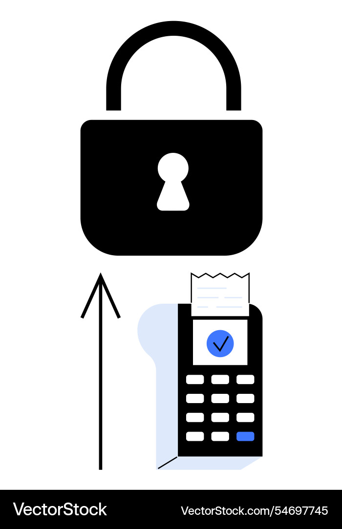 Secure payment concept with lock card reader Secure payment concept with lock card reader vector image
