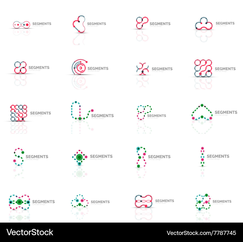 Set of linear abstract logos swirl circle Vector Image