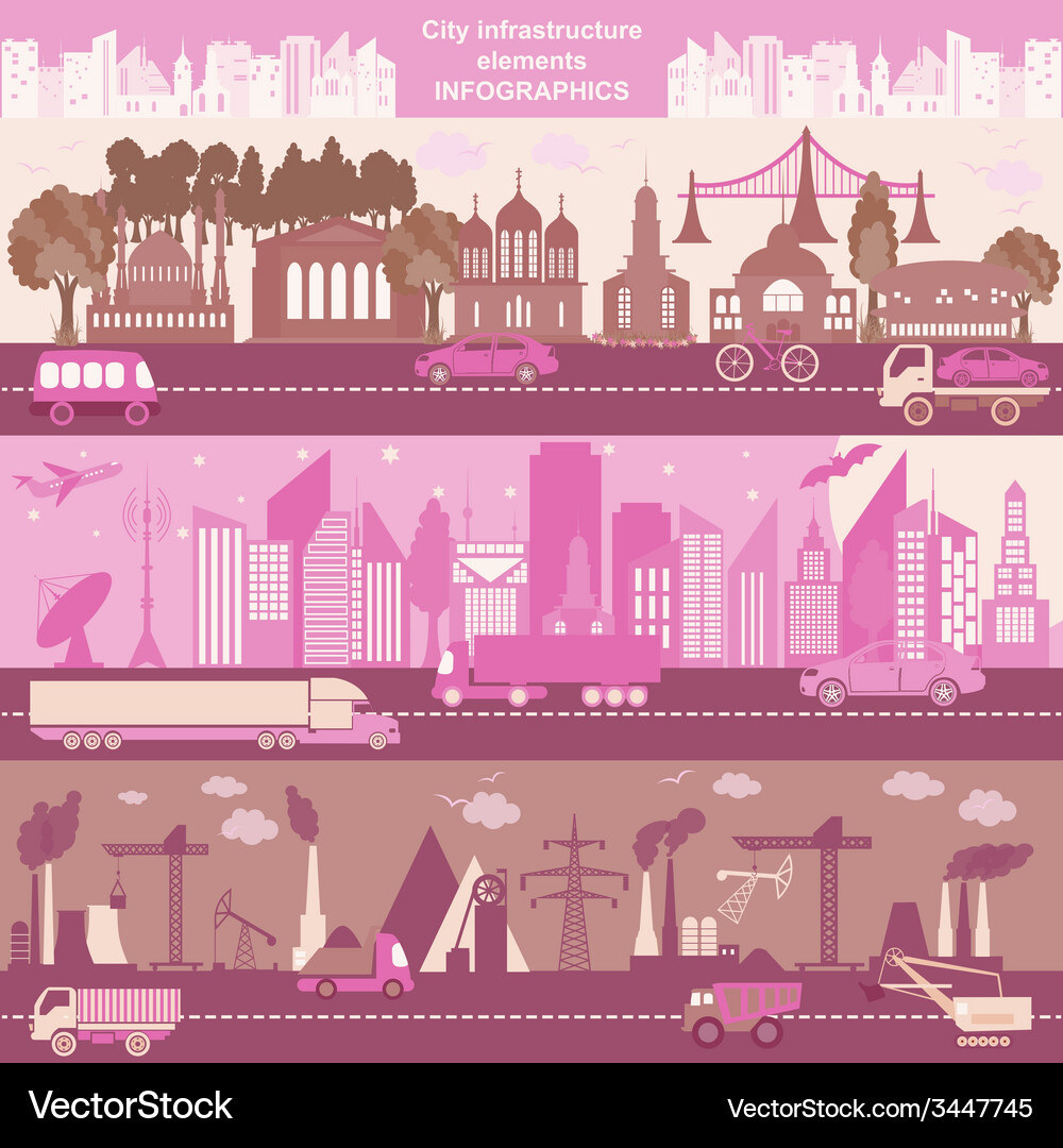 Set of modern city elements for creating your own Vector Image