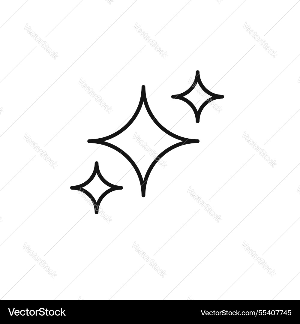 Sparkles icon simple thin line Vector Image