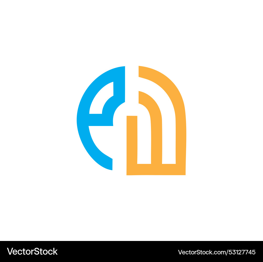 Wp letter logo design initial Royalty Free Vector Image