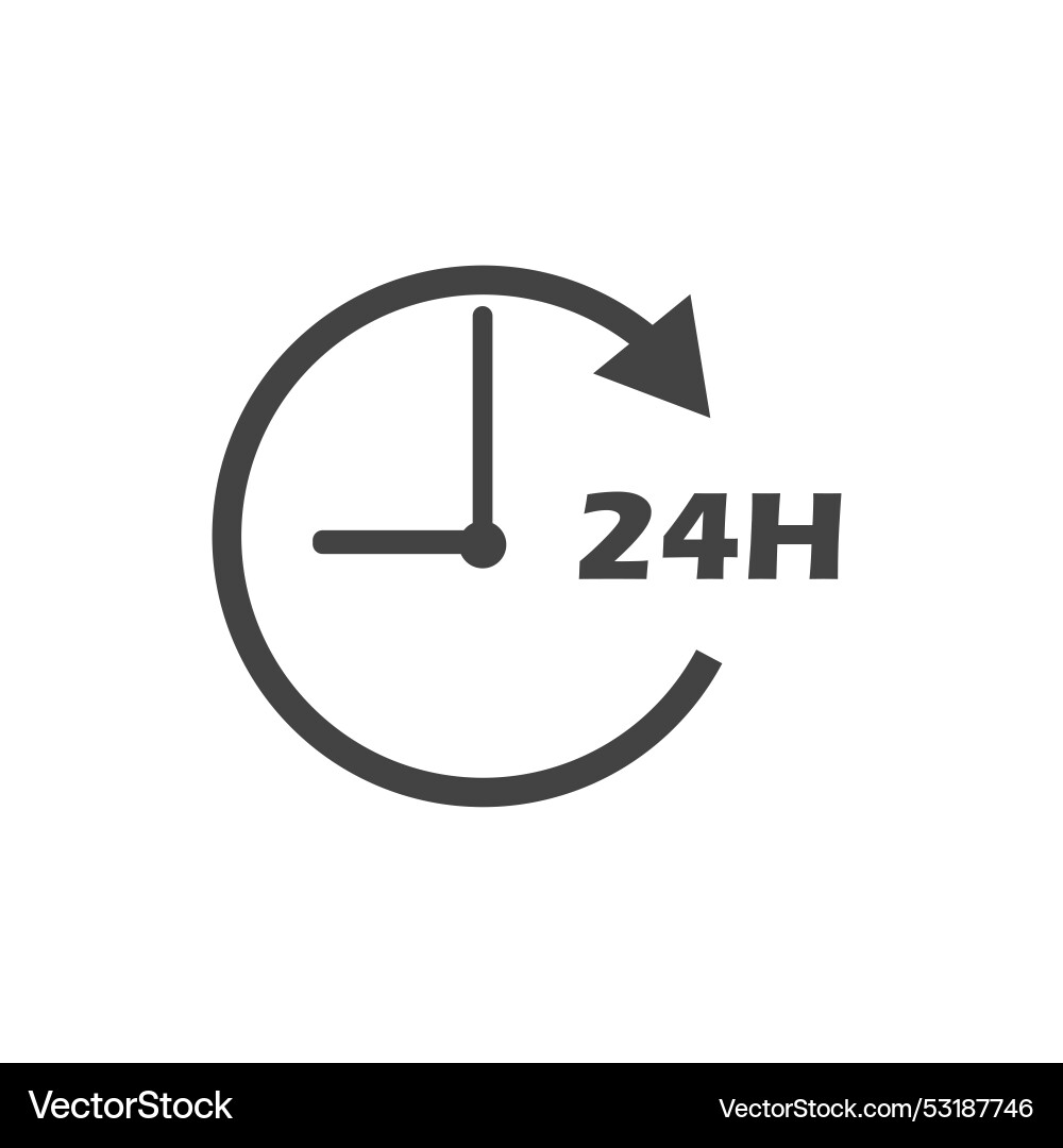 24 hour nonstop icon element design template vector image