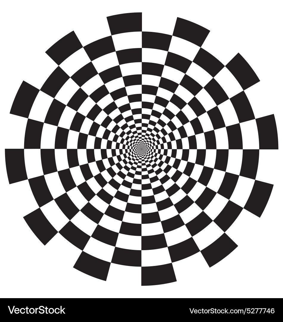 Circular Checkerboard Pattern vector image