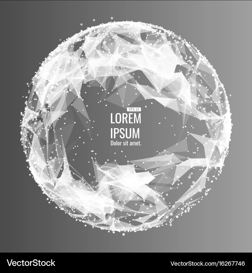 Distorted Mesh Sphere - Glowing Network Vector Image