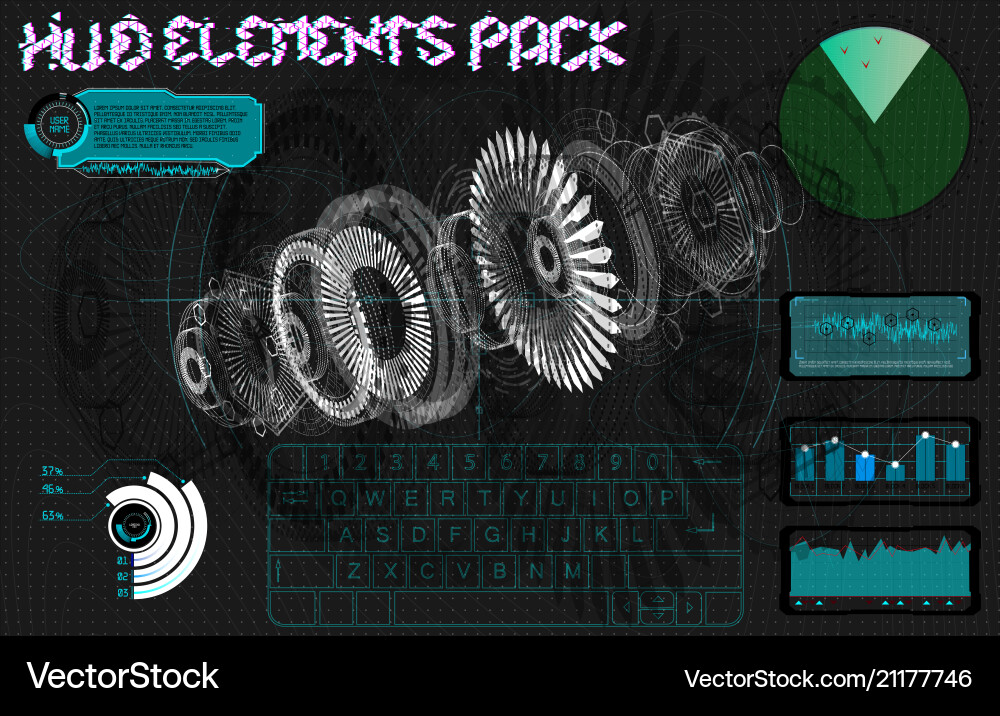 Futuristic Tech Interface Elements vector image