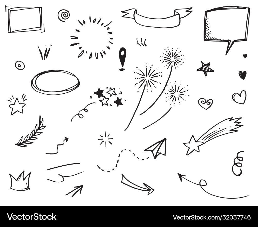 Hand drawn set elements for concept design Vector Image