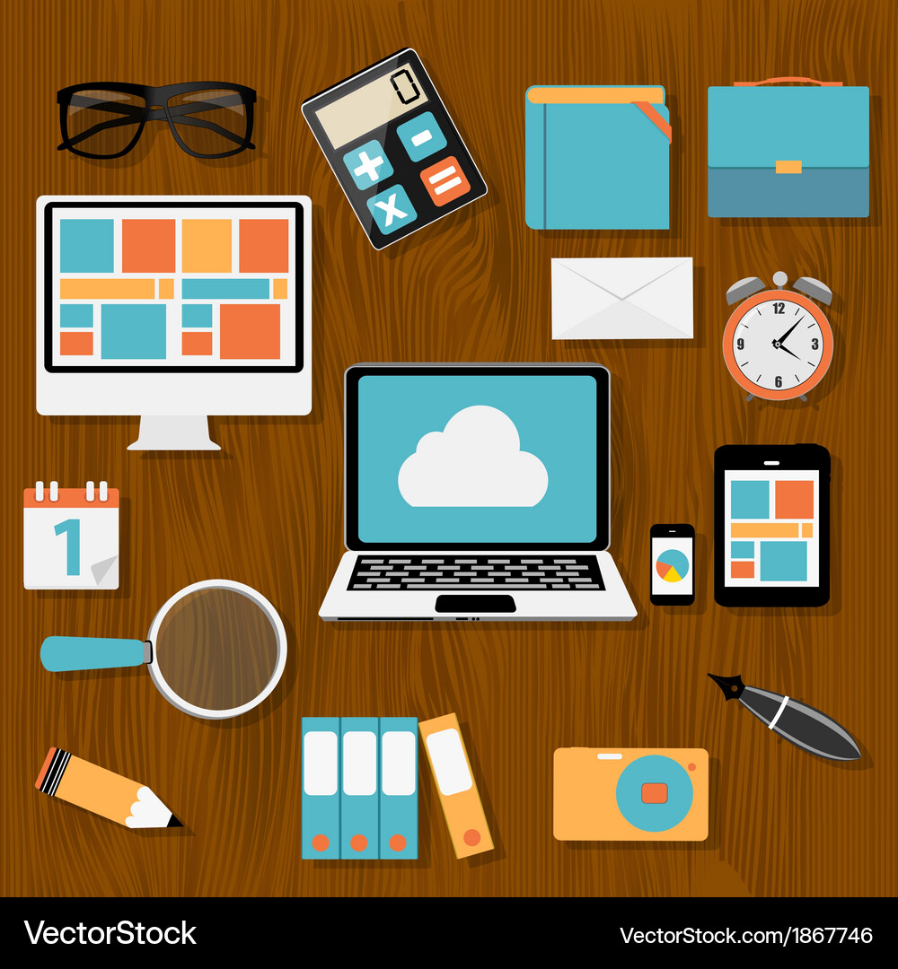 Modern flat icon set for web and mobile Vector Image