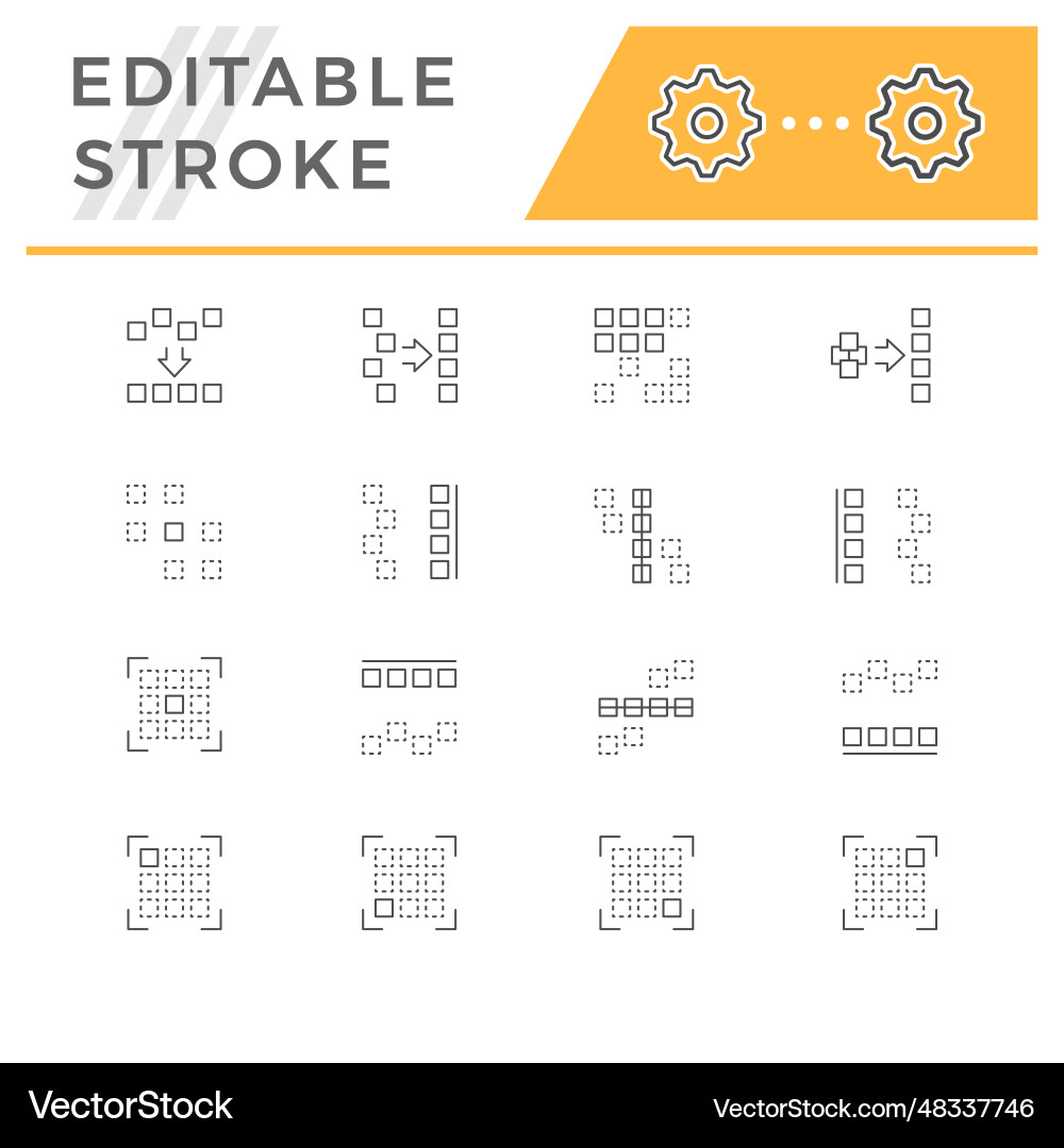 Set line icons of alignment Set line icons of alignment vector image
