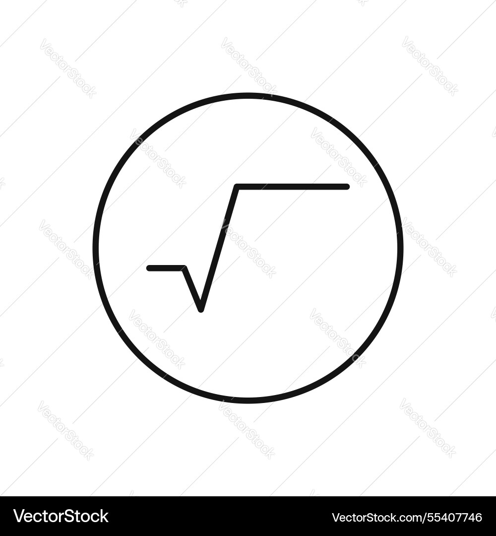 Square root icon simple thin line Vector Image