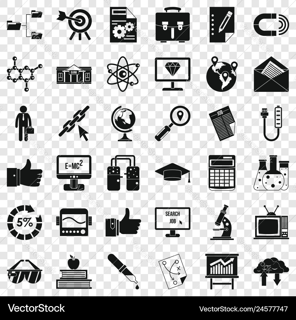Analysis icons set simple style Vector Image