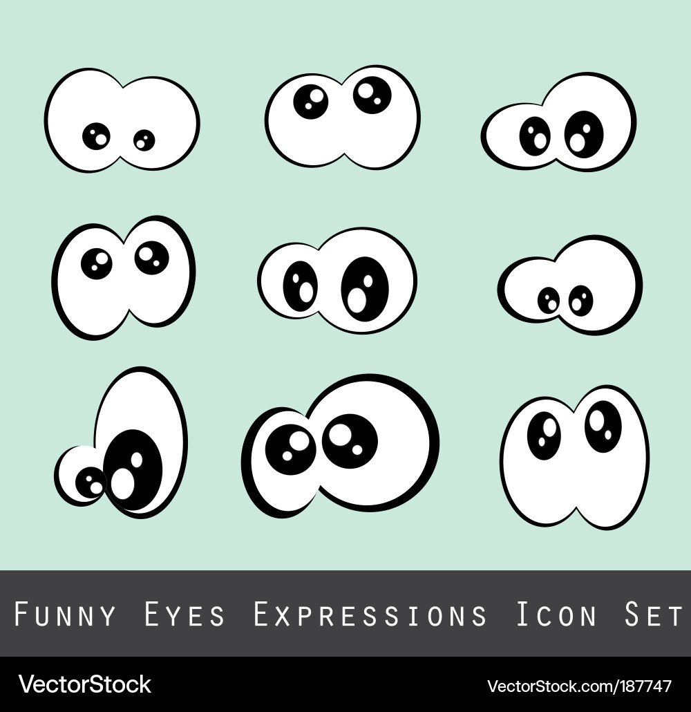 Collection of Funny Eyes – Royalty-Free Vector | VectorStock, image size:1000x1030