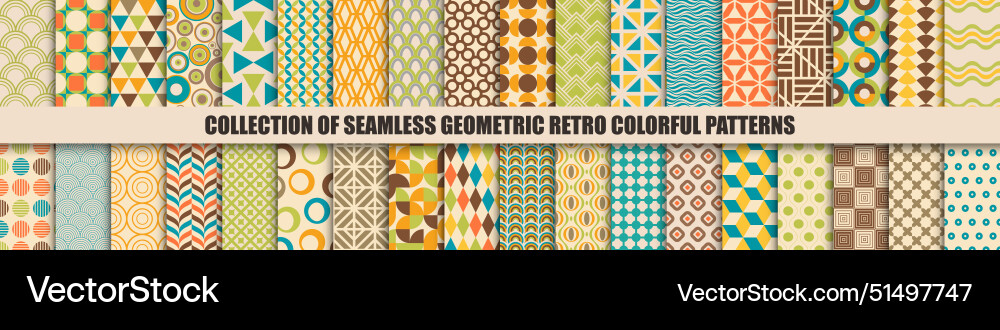Collection of retro color seamless patterns Collection of retro color seamless patterns vector image