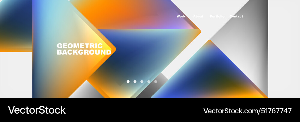 Colorful fluid gradient triangles and squares web Colorful fluid gradient triangles and squares web vector image