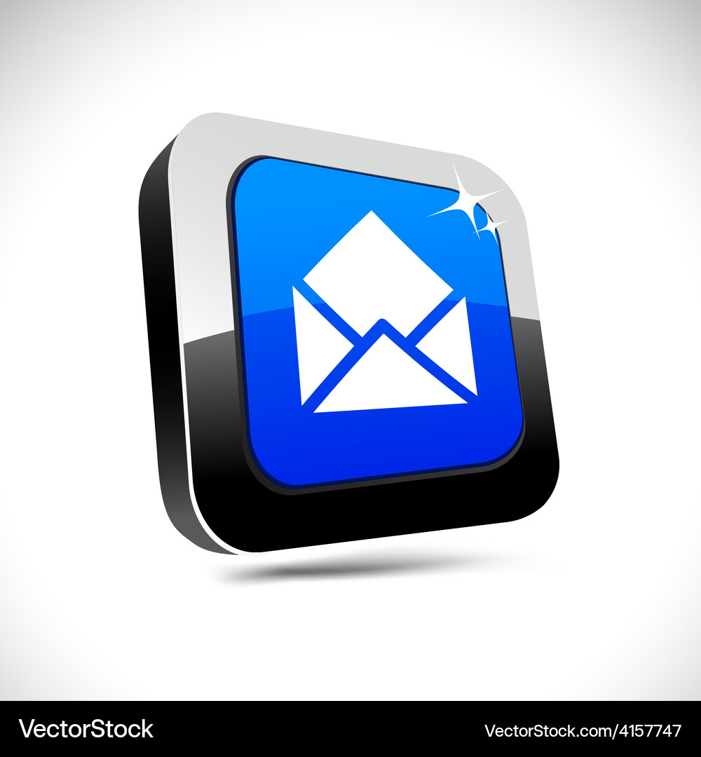 E-mail 3d square button Vector Image
