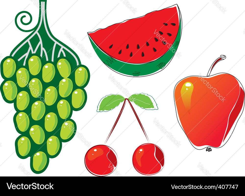 Fruit icons Vector Image