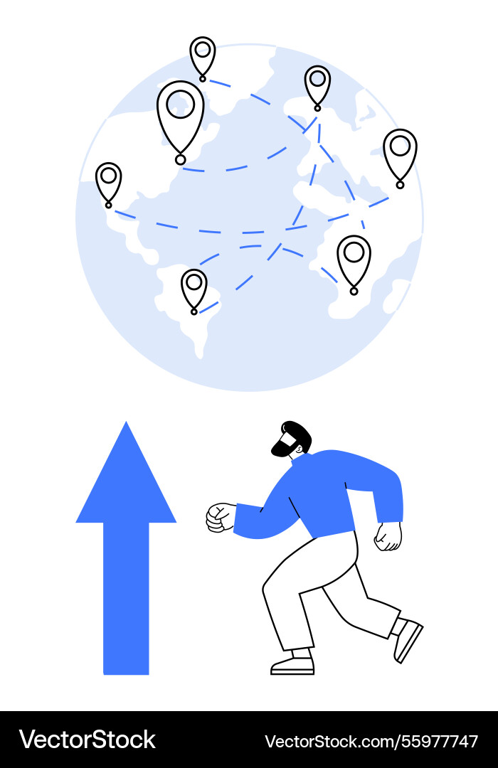 Global networking concept with location points Global networking concept with location points vector image