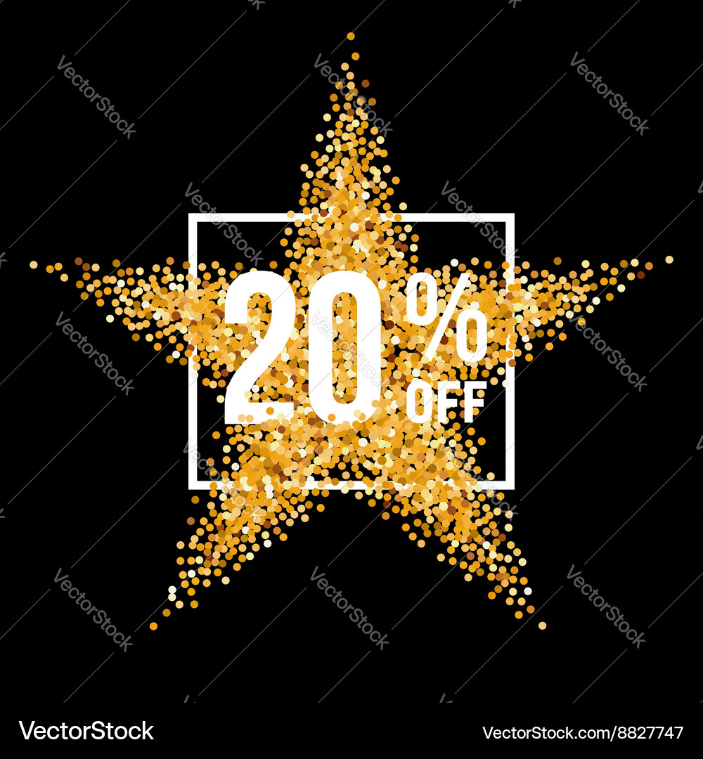 Golden Star Rabatt Vektorbild