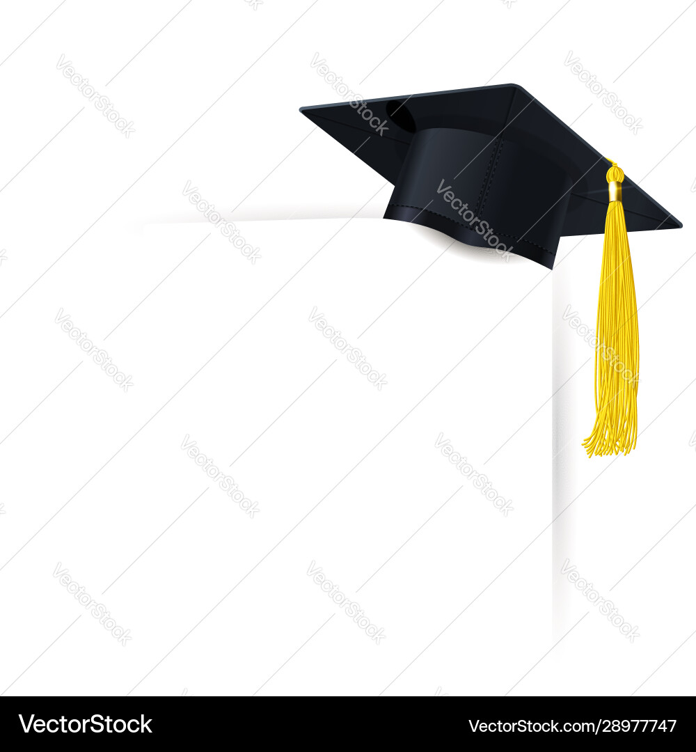 Graduate cap with a yellow tassel and diploma Graduate cap with a yellow tassel and diploma vector image