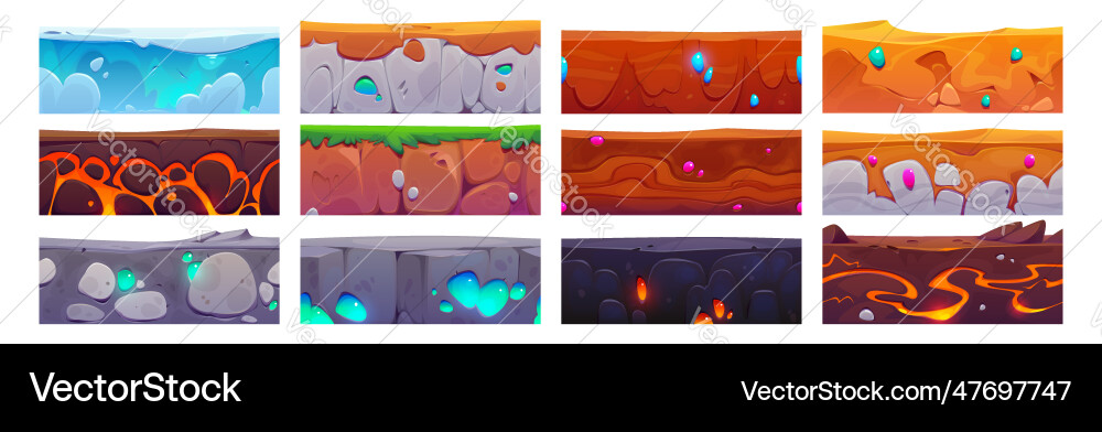 Ground Texture Set - Seamless Patterns Vector Image
