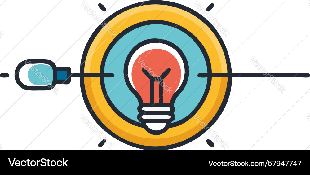 Idea Target Spark Icon Vector Image