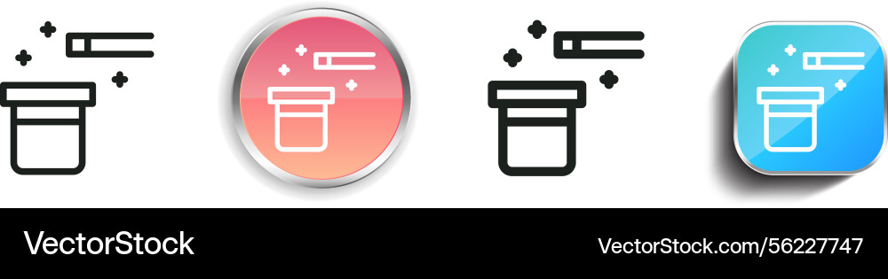 Magic icon thin linear regular and button style Vector Image