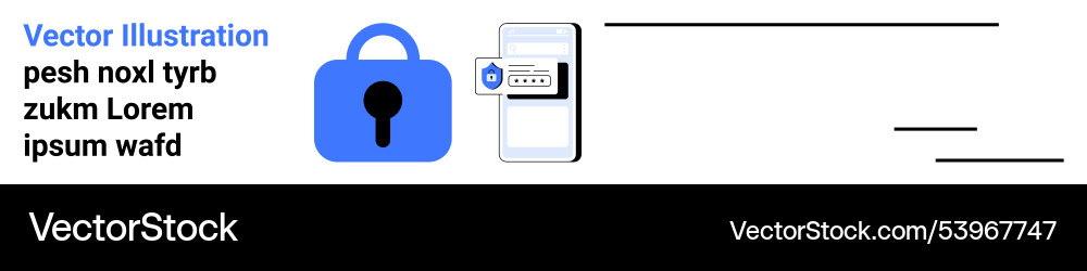 Secure mobile authentication with lock icon near Secure mobile authentication with lock icon near vector image