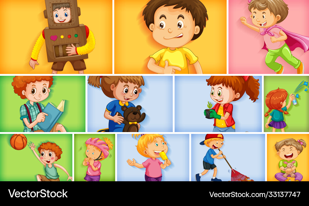 Set different kid characters Set different kid characters vector image