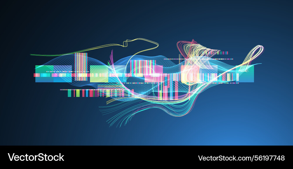 Abstract data waveform background with dynamic Abstract data waveform background with dynamic vector image