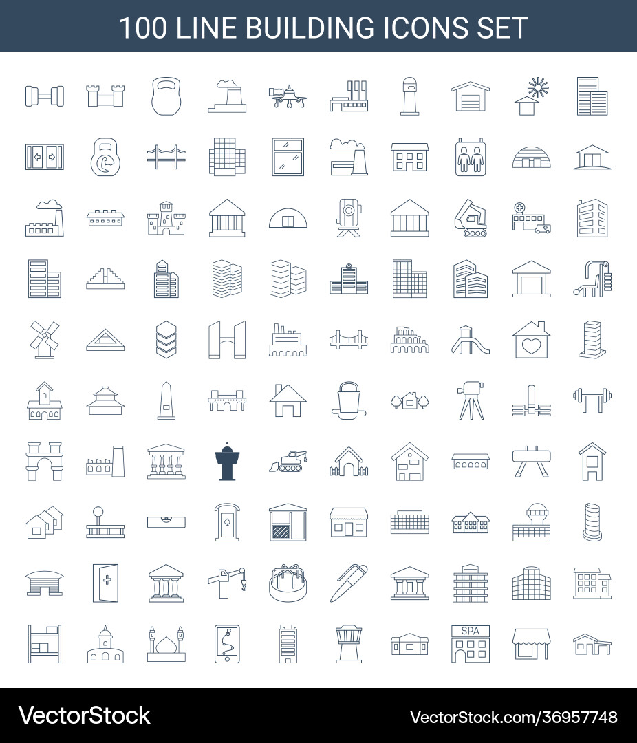 Building icons vector image