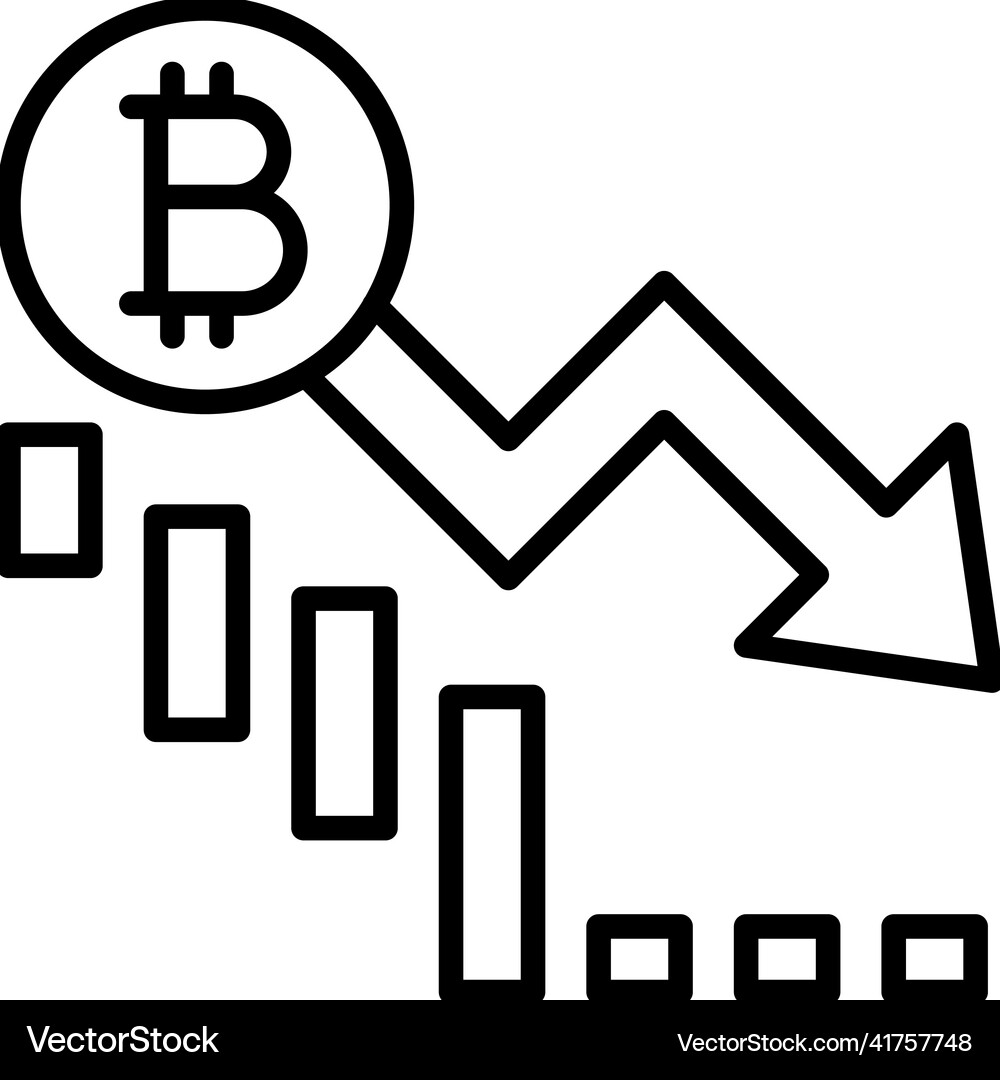 Drop in value icon bitcoin related – Royalty-Free Vector | VectorStock