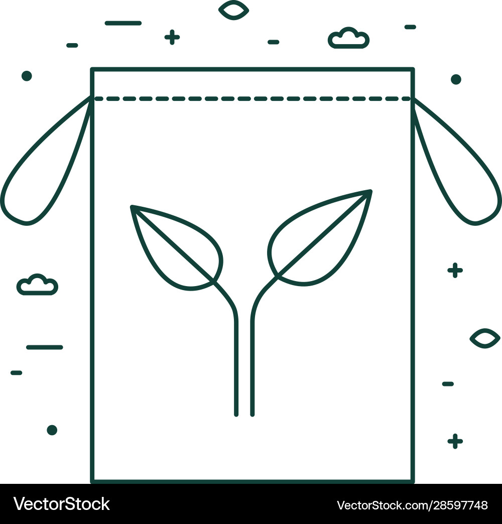 Eco friendly grocery bag icon in line art Eco friendly grocery bag icon in line art vector image