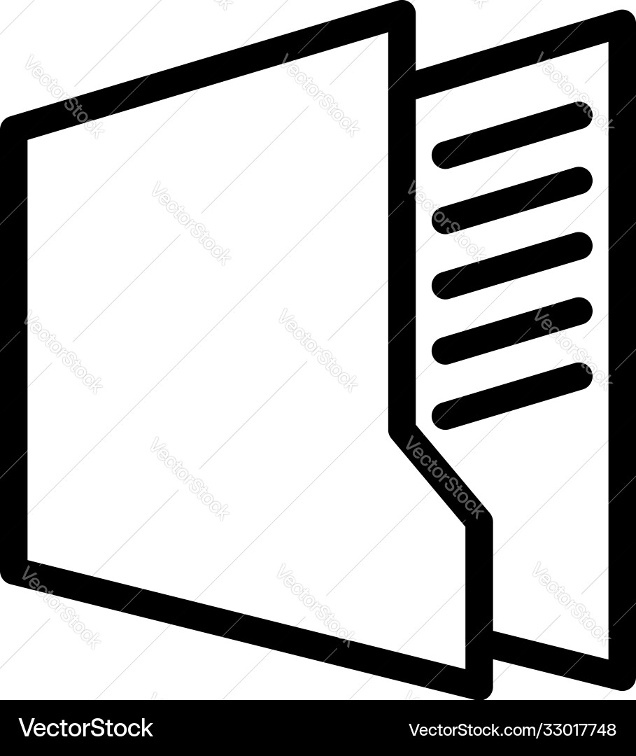File folder icon outline style File folder icon outline style vector image