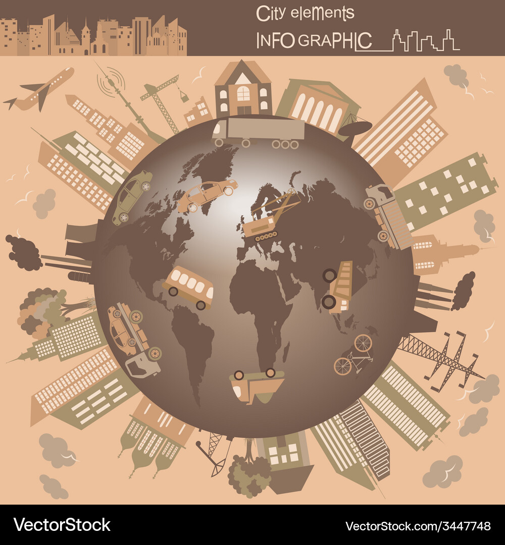 Set of modern city elements for creating your own Vector Image