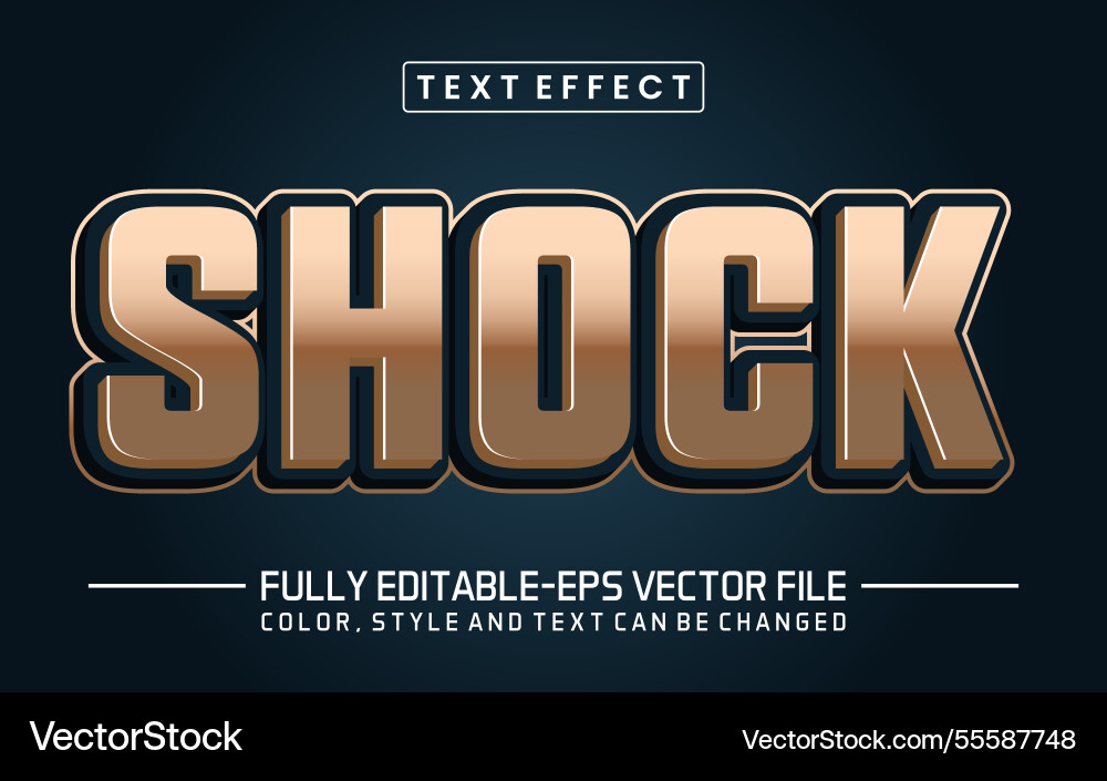 Shock font text effect editable Shock font text effect editable vector image