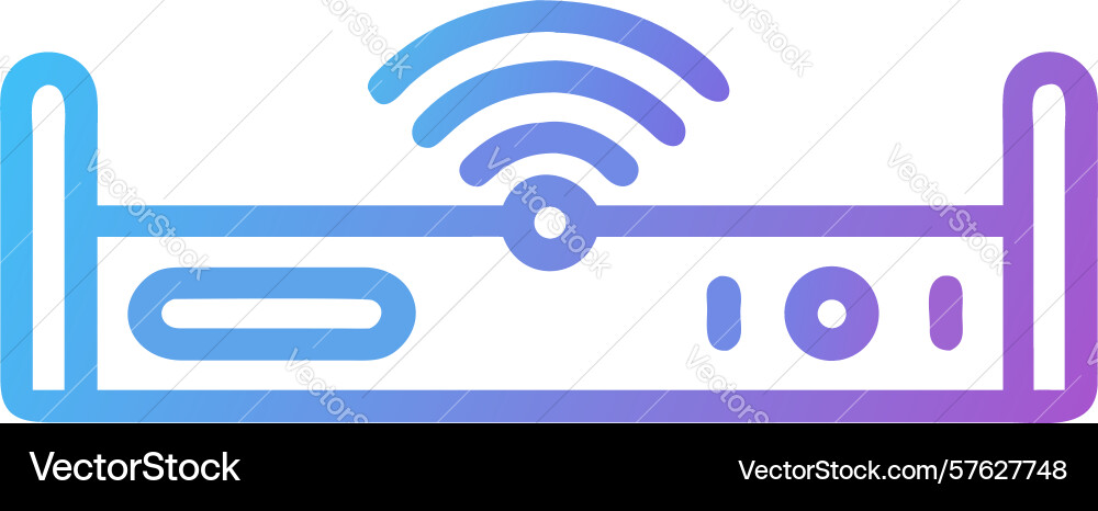 Wifi router with network signal icon tech vector image