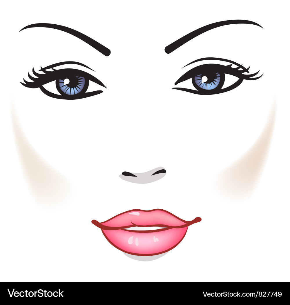 Beauty woman face Royalty Free Vector Image - VectorStock