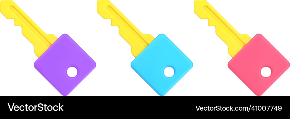 Collection multicolored keys for lock close Collection multicolored keys for lock close vector image