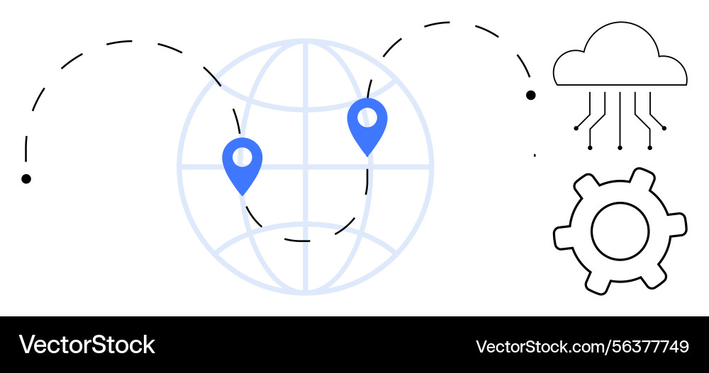 Global data connection with cloud integration Vector Image