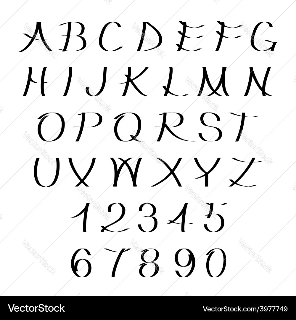 Hand drawn alphabet Royalty Free Vector Image - VectorStock