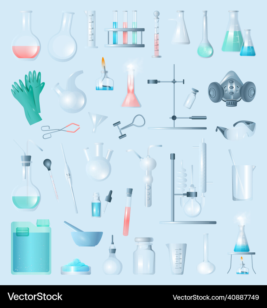 Laboratory instruments collection Vector Image