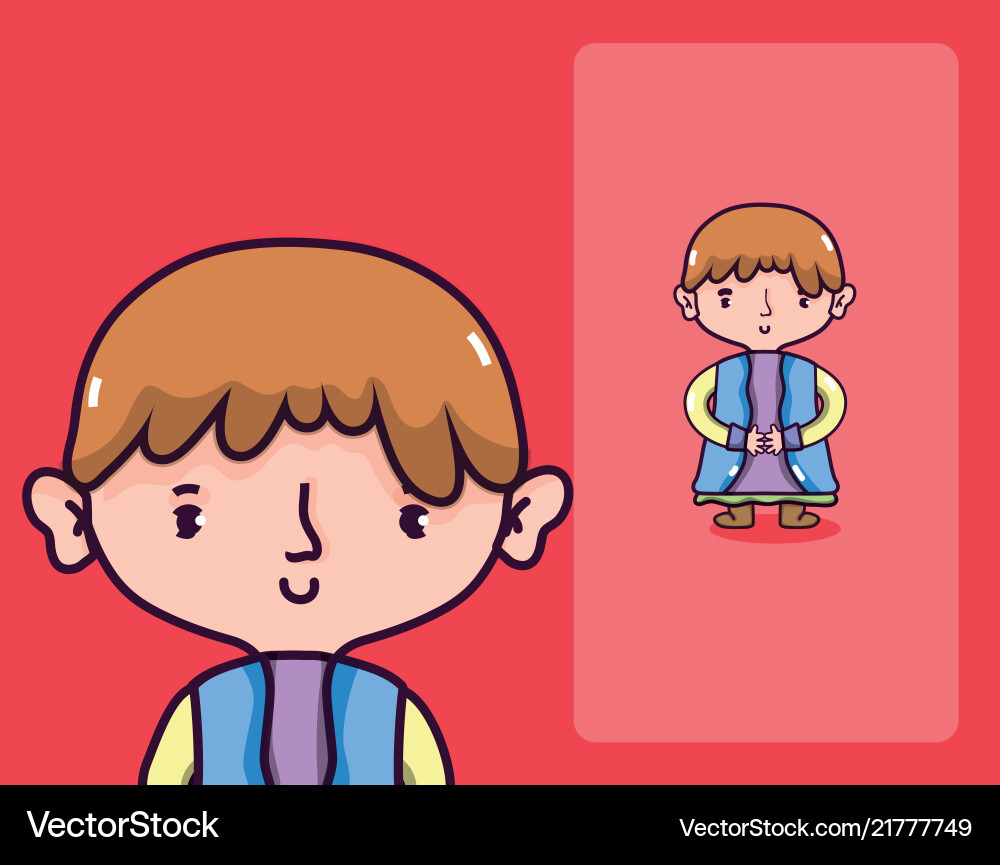 Man with ethnic clothes cartoon vector image